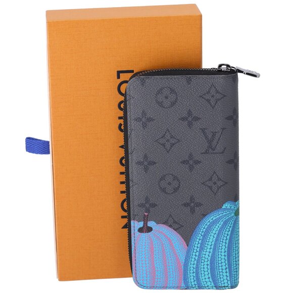Louis Vuitton x Yayoi Kusama Vertical Wallet Gray Monogram Eclipse Pumpkins - Picture 2 of 5